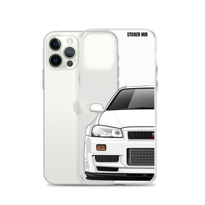 White R34 Nissan GTR - iPhone Case