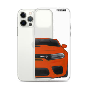 Orange Charger Hellcat (Widebody) - iPhone Case