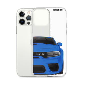 Blue Charger Hellcat (Widebody) - iPhone Case