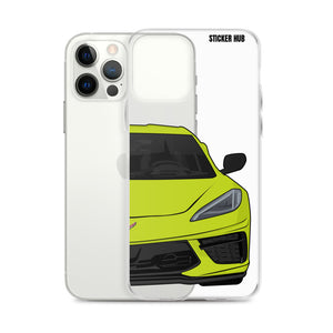 Accelerate Yellow C8 Corvette - iPhone Case