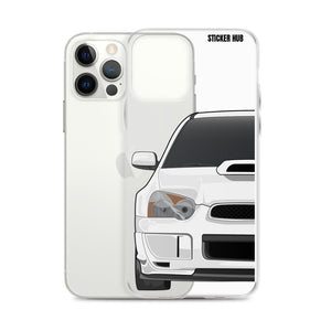 White 03-05 Subaru WRX STI - iPhone Case