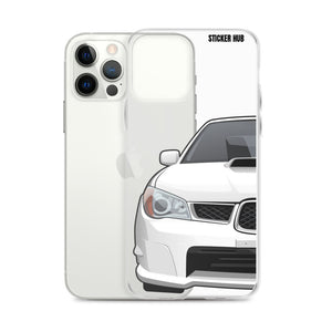 White 06-07 Subaru WRX STI - iPhone Case