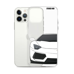 White Lamborghini Aventadoor - iPhone Case