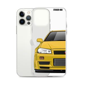 Yellow R34 Nissan GTR - iPhone Case