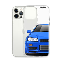 Load image into Gallery viewer, Blue R34 Nissan GTR - iPhone Case