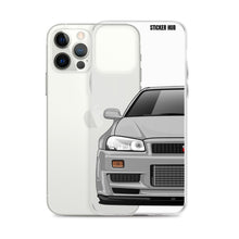 Load image into Gallery viewer, Silver R34 Nissan GTR - iPhone Case