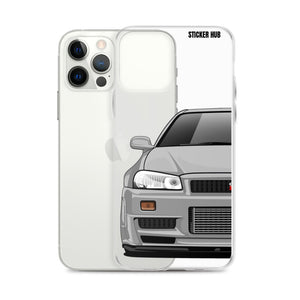 Silver R34 Nissan GTR - iPhone Case