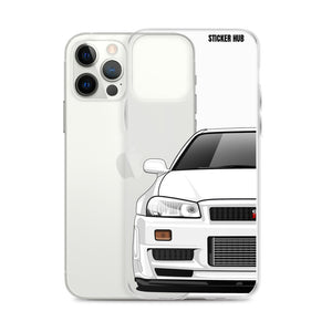 White R34 Nissan GTR - iPhone Case