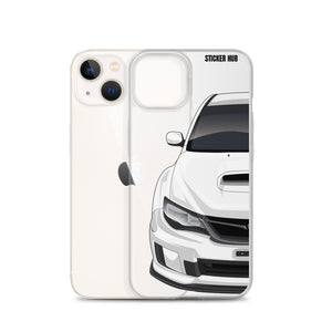 White 09-14 Subaru WRX STI - iPhone Case