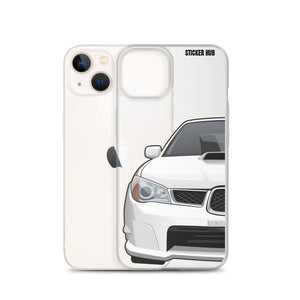 White 06-07 Subaru WRX STI - iPhone Case