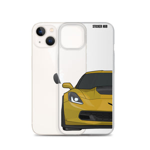 Corvette Racing Yellow C7 Corvette Z06 - iPhone Case