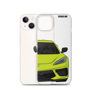 Accelerate Yellow C8 Corvette - iPhone Case