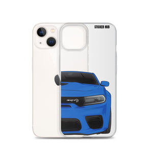 Blue Charger Hellcat (Widebody) - iPhone Case