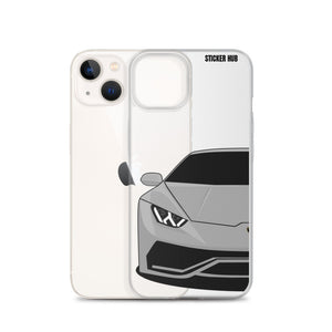 Silver Lamborghini Huracan - iPhone Case