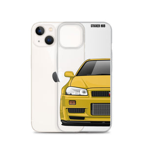 Yellow R34 Nissan GTR - iPhone Case