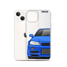 Load image into Gallery viewer, Blue R34 Nissan GTR - iPhone Case