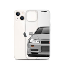 Load image into Gallery viewer, Silver R34 Nissan GTR - iPhone Case