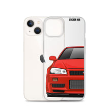 Load image into Gallery viewer, Red R34 Nissan GTR - iPhone Case