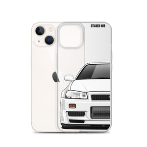 White R34 Nissan GTR - iPhone Case