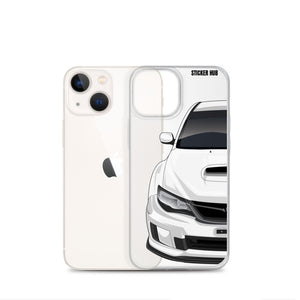 White 09-14 Subaru WRX STI - iPhone Case