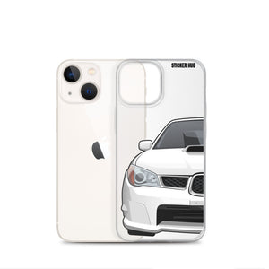 White 06-07 Subaru WRX STI - iPhone Case