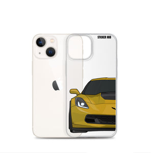 Corvette Racing Yellow C7 Corvette Z06 - iPhone Case