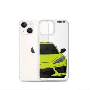 Accelerate Yellow C8 Corvette - iPhone Case