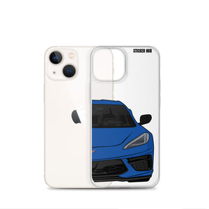 Elkhart Blue C8 Corvette - iPhone Case