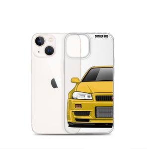 Yellow R34 Nissan GTR - iPhone Case