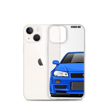 Load image into Gallery viewer, Blue R34 Nissan GTR - iPhone Case