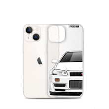 Load image into Gallery viewer, White R34 Nissan GTR - iPhone Case