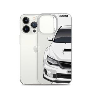 White 09-14 Subaru WRX STI - iPhone Case