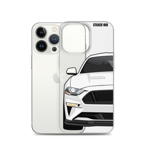 White 18-21 Mustang 5.0 - iPhone Case