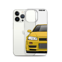 Load image into Gallery viewer, Yellow R34 Nissan GTR - iPhone Case