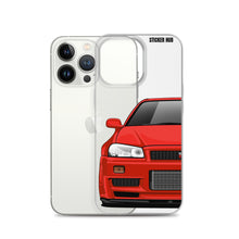 Load image into Gallery viewer, Red R34 Nissan GTR - iPhone Case