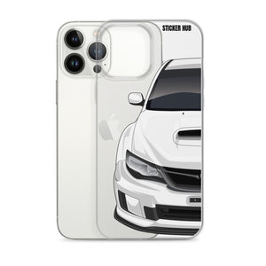 White 09-14 Subaru WRX STI - iPhone Case