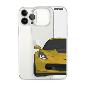 Corvette Racing Yellow C7 Corvette Z06 - iPhone Case