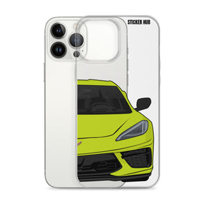 Accelerate Yellow C8 Corvette - iPhone Case