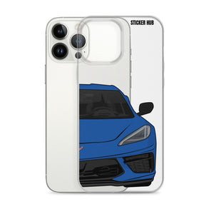 Elkhart Blue C8 Corvette - iPhone Case