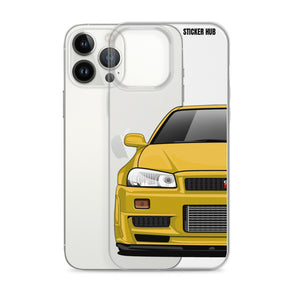 Yellow R34 Nissan GTR - iPhone Case