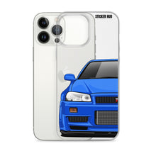 Load image into Gallery viewer, Blue R34 Nissan GTR - iPhone Case