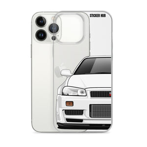 White R34 Nissan GTR - iPhone Case