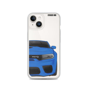 Blue Charger Hellcat (Widebody) - iPhone Case