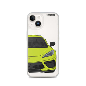 Accelerate Yellow C8 Corvette - iPhone Case