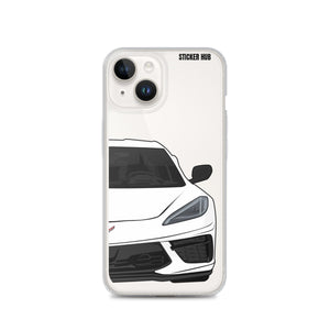 White C8 Corvette - iPhone Case