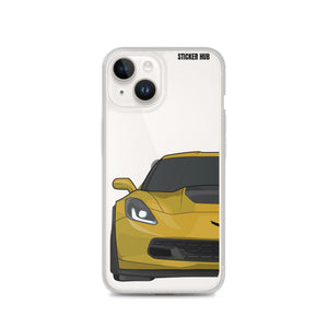 Corvette Racing Yellow C7 Corvette Z06 - iPhone Case