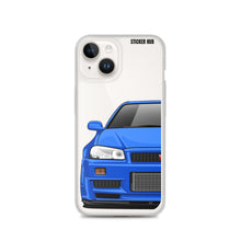 Load image into Gallery viewer, Blue R34 Nissan GTR - iPhone Case