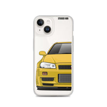 Load image into Gallery viewer, Yellow R34 Nissan GTR - iPhone Case