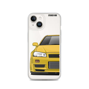 Yellow R34 Nissan GTR - iPhone Case