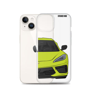 Accelerate Yellow C8 Corvette - iPhone Case